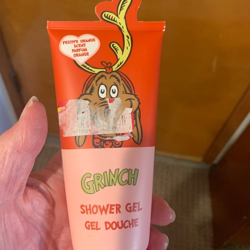 Grinch Festive Orange Shower Gel - Pink & Red Tube